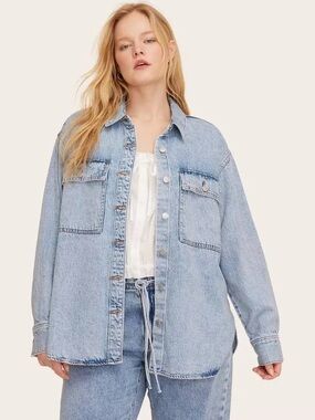 NWT Parke x Target Oversized Denim Button-Down Shirt Size S